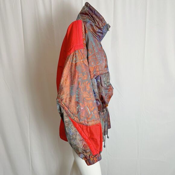Vintage 1980s Kaelin Ski Jacket Orange Purple Holographic Women's Size 10 - Picture 3 of 8